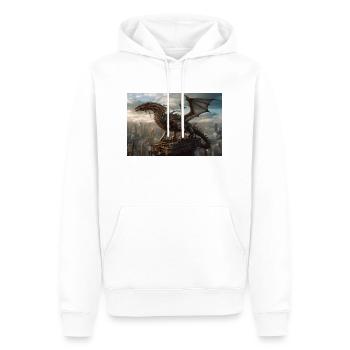 Dragon 1 - Männer Premium Bio Hoodie - Weiß - Vorne - Nico (187cm)