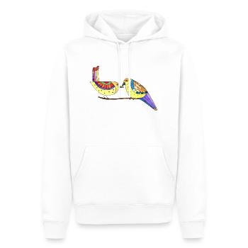 Oiseaux - Sweat à capuche Premium bio Homme - blanc - Devant - Nico (187cm)