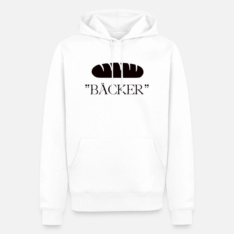 BASIC BÄCKER - Männer Premium Bio Hoodie - Weiß