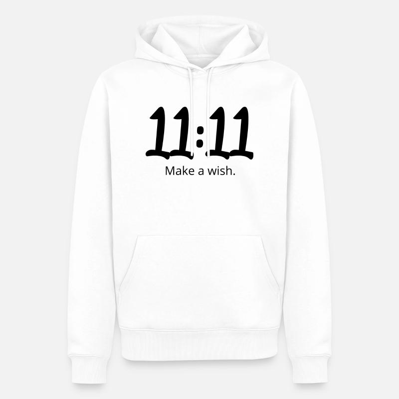 11 11 make a wish - Sweat à capuche Premium bio Homme - blanc