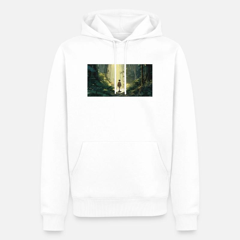 Bambus Wald - Männer Premium Bio Hoodie - Weiß