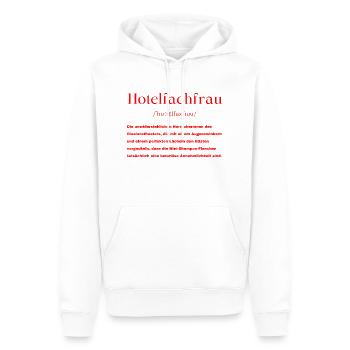 Hotelfachfrau Definition - Männer Premium Bio Hoodie - Weiß - Vorne - Nico (187cm)