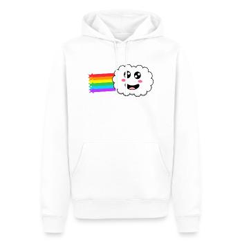 Wolke mit Regenbogen im Schlepptau - Männer Premium Bio Hoodie - Weiß - Vorne - Nico (187cm)
