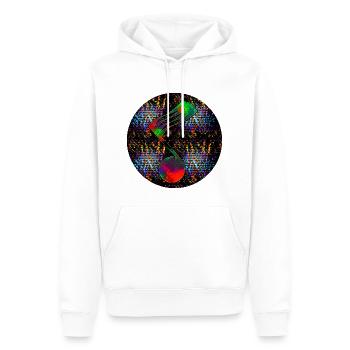 Musiknote - "ONE" - Männer Premium Bio Hoodie - Weiß - Vorne - Nico (187cm)