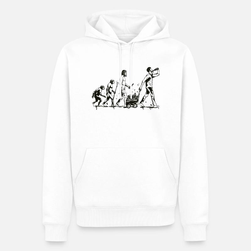 Die Evolution des Bieres - Männer Premium Bio Hoodie - Weiß