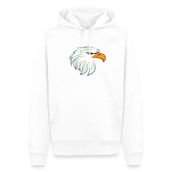 EAGLE LOGO - Sweat à capuche Premium bio Homme - blanc - Devant - Nico (187cm)