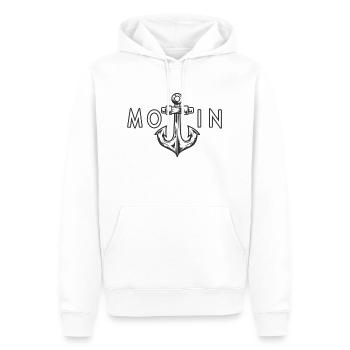 MOIN - Männer Premium Bio Hoodie - Weiß - Vorne - Nico (187cm)