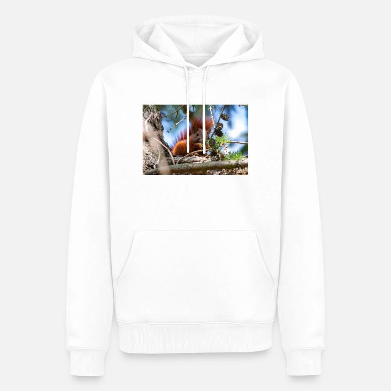 squirrel (in german Eichhörnchen) Sciurus - Men’s Premium Organic Hoodie - white