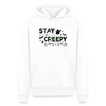 stay creepy - Männer Premium Bio Hoodie - Weiß - Vorne - Nico (187cm)
