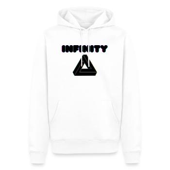 'Infinity' Unendlichkeit - Männer Premium Bio Hoodie - Weiß - Vorne - Nico (187cm)