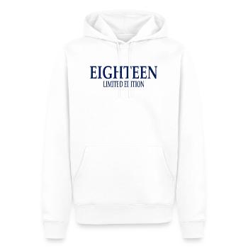 18. Geburtstag Limited Edition Eighteen - Männer Premium Bio Hoodie - Weiß - Vorne - Nico (187cm)
