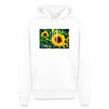 Sonnenblumen - Männer Premium Bio Hoodie - Weiß - Vorne - Nico (187cm)