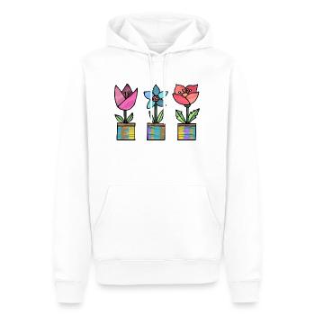 Blumen - Männer Premium Bio Hoodie - Weiß - Vorne - Nico (187cm)