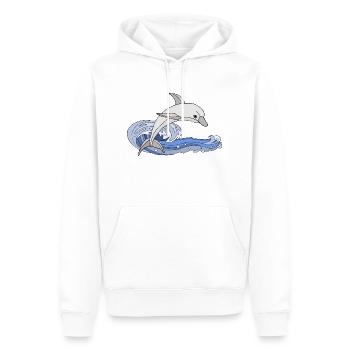 Delfin - Männer Premium Bio Hoodie - Weiß - Vorne - Nico (187cm)