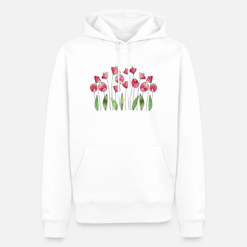 Fleur - Sweat à capuche Premium bio Homme - blanc