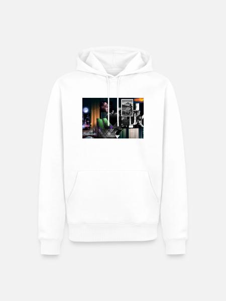 Dark ArtPrint - Männer Premium Bio Hoodie - Weiß