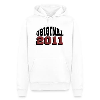 Ursprünglich: 2011 - Männer Premium Bio Hoodie - Weiß - Vorne - Nico (187cm)