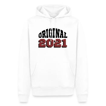 Ursprünglich: 2021 - Männer Premium Bio Hoodie - Weiß - Vorne - Nico (187cm)