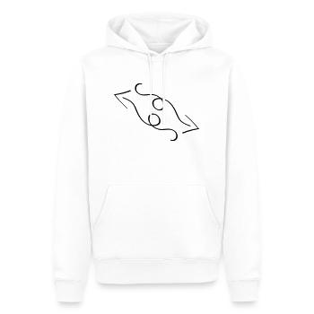 pfeile - Männer Premium Bio Hoodie - Weiß - Vorne - Nico (187cm)