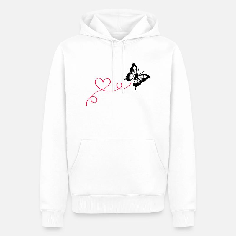 Amour papillon - Sweat à capuche Premium bio Homme - blanc