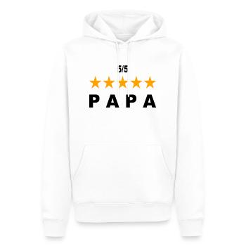 Papa Père Disant Cadeau Fête des Pères - Sweat à capuche Premium bio Homme - blanc - Devant - Nico (187cm)