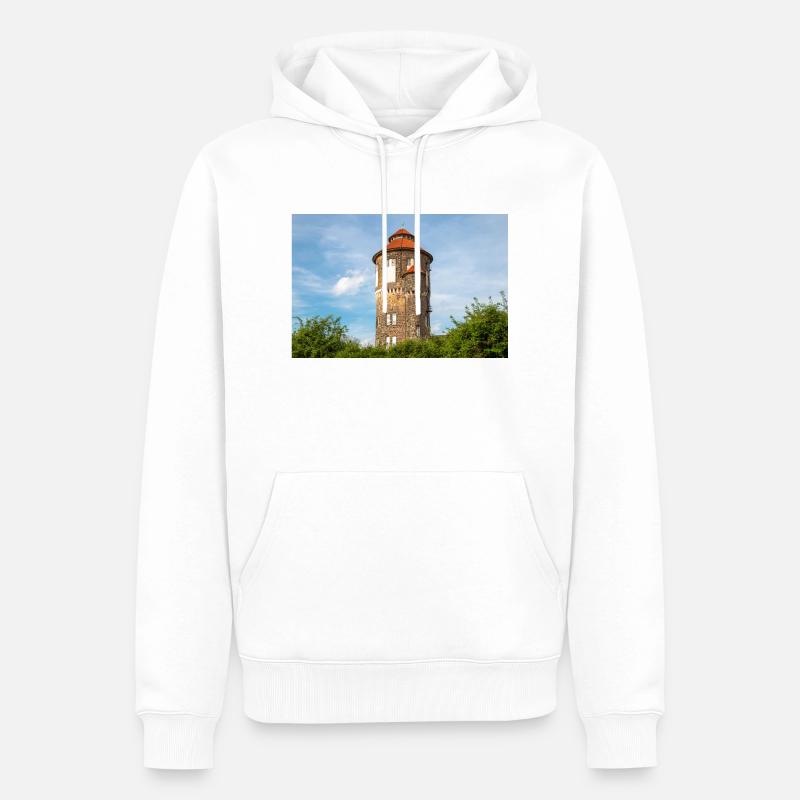 château d’eau Wasserturm Bahnwasserturm Osnabrück - Sweat à capuche Premium bio Homme - blanc
