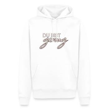 Du bist genug - Männer Premium Bio Hoodie - Weiß - Vorne - Nico (187cm)