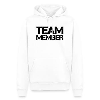 Team Member - Men’s Premium Organic Hoodie - white - Front - Nico (187cm)