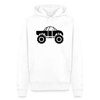 camion monstre - Sweat à capuche Premium bio Homme - blanc - Devant - Nico (187cm)