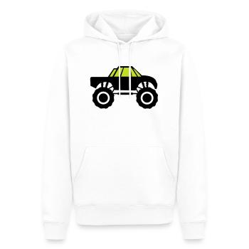 camion monstre - Sweat à capuche Premium bio Homme - blanc - Devant - Nico (187cm)