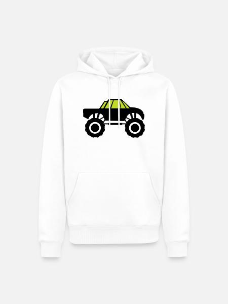 monster truck - Männer Premium Bio Hoodie - Weiß