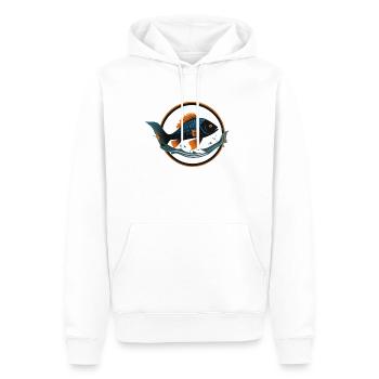 Fisch im Wasser - Männer Premium Bio Hoodie - Weiß - Vorne - Nico (187cm)