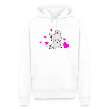 cat love 02 - Männer Premium Bio Hoodie - Weiß - Vorne - Nico (187cm)