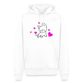 cat love 01 - Männer Premium Bio Hoodie - Weiß - Vorne - Nico (187cm)