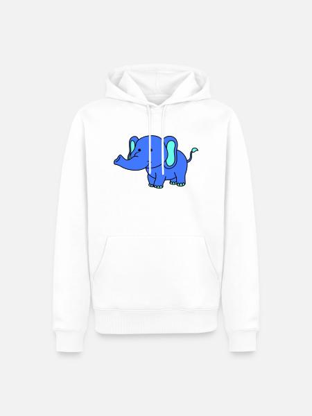 elephant - Men’s Premium Organic Hoodie - white