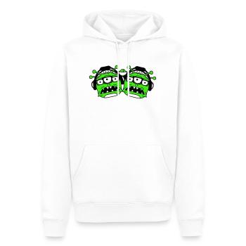 2 DJ Aliens Aliens Horreur Deux monstres Équipe - Sweat à capuche Premium bio Homme - blanc - Devant - Nico (187cm)