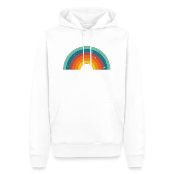 Arc-en-Ciel Rétro - Sweat à capuche Premium bio Homme - blanc - Devant - Nico (187cm)