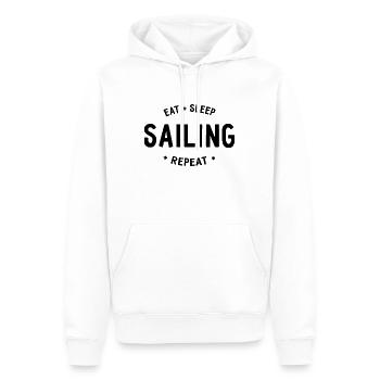 Manger dormir Naviguer Répéter - Sweat à capuche Premium bio Homme - blanc - Devant - Nico (187cm)