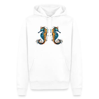 Hippocampe 2 - Sweat à capuche Premium bio Homme - blanc - Devant - Nico (187cm)