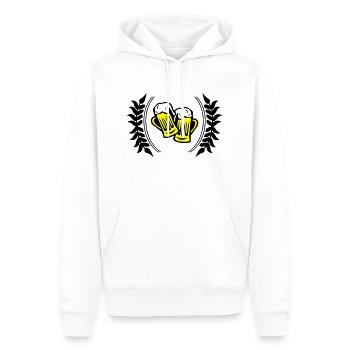 Icône de la bière - Sweat à capuche Premium bio Homme - blanc - Devant - Nico (187cm)