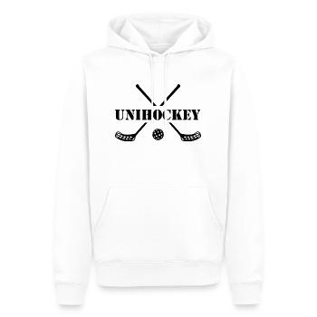 Floorball Ballsport Innebandy Unihockey - Männer Premium Bio Hoodie - Weiß - Vorne - Nico (187cm)