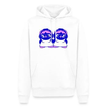 Pinguin DJ Girl Frauen Kopfhörer Sonnenbrille Team - Männer Premium Bio Hoodie - Weiß - Vorne - Nico (187cm)