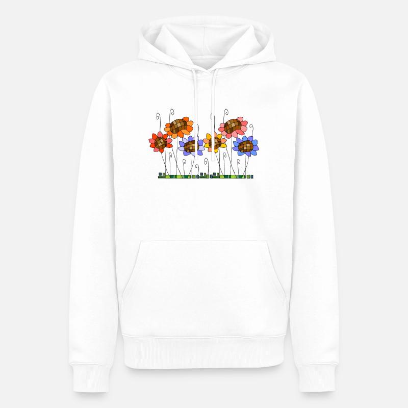 Fleur - Sweat à capuche Premium bio Homme - blanc