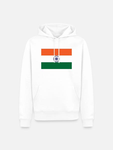 Inde - Sweat à capuche Premium bio Homme - blanc