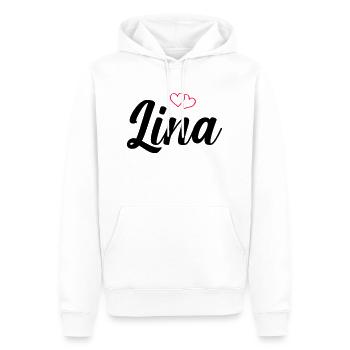 Lina Name - Men’s Premium Organic Hoodie - white - Front - Nico (187cm)