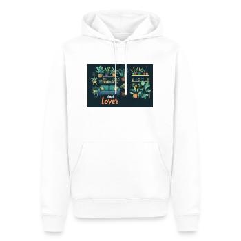 Amoureux des plantes - Sweat à capuche Premium bio Homme - blanc - Devant - Nico (187cm)