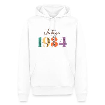 Vintage 1934 florale - Sweat à capuche Premium bio Homme - blanc - Devant - Nico (187cm)