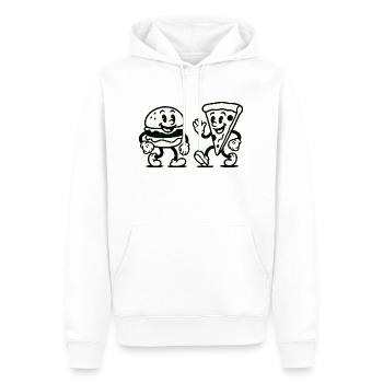 burger pizza comic - Männer Premium Bio Hoodie - Weiß - Vorne - Nico (187cm)