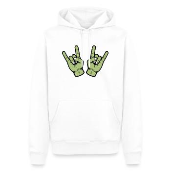 Party Hand Rock Zeichen - Männer Premium Bio Hoodie - Weiß - Vorne - Nico (187cm)