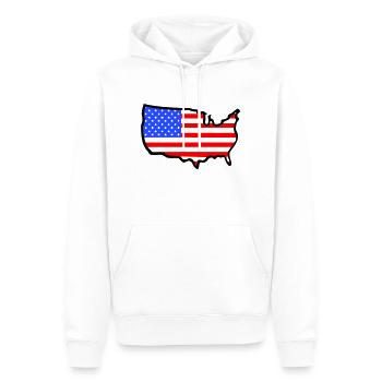 Etats-Unis diminuent le contour de pays - Sweat à capuche Premium bio Homme - blanc - Devant - Nico (187cm)